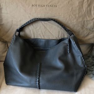 BOTTEGA VENETA Grey Leather Oversized  Hobo Bag